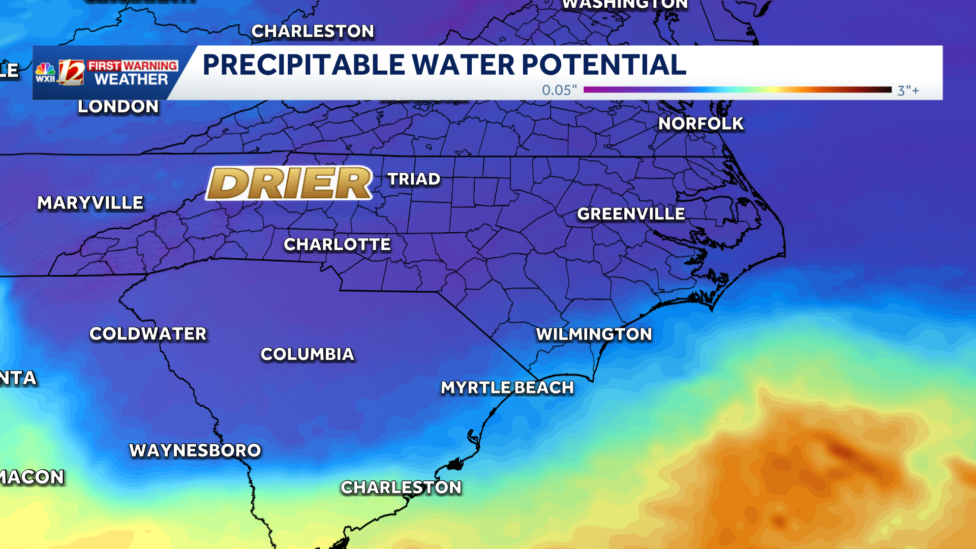 Less humid air is arriving in the Carolinas | Weekend sunshine and low humidity in the Triad