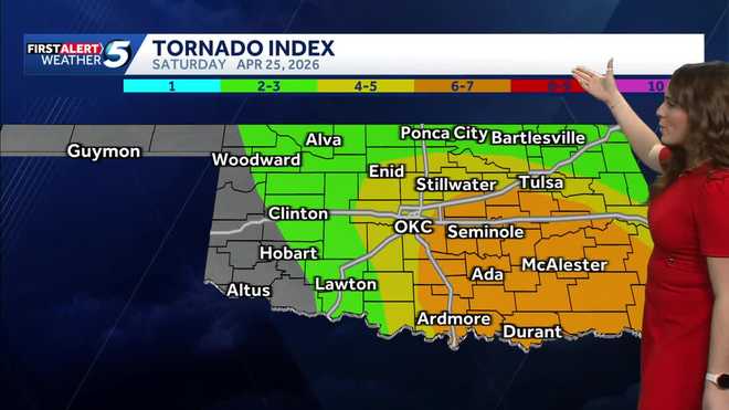 Oklahoma Tornado Risk April 25, 2026