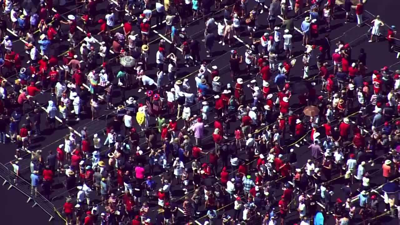 Long lines form outside school in The Villages where Trump is speaking this afternoon | Video