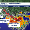 Tropical Depression Five, churns towards Texas, SW Louisiana; What New Orleans can expect