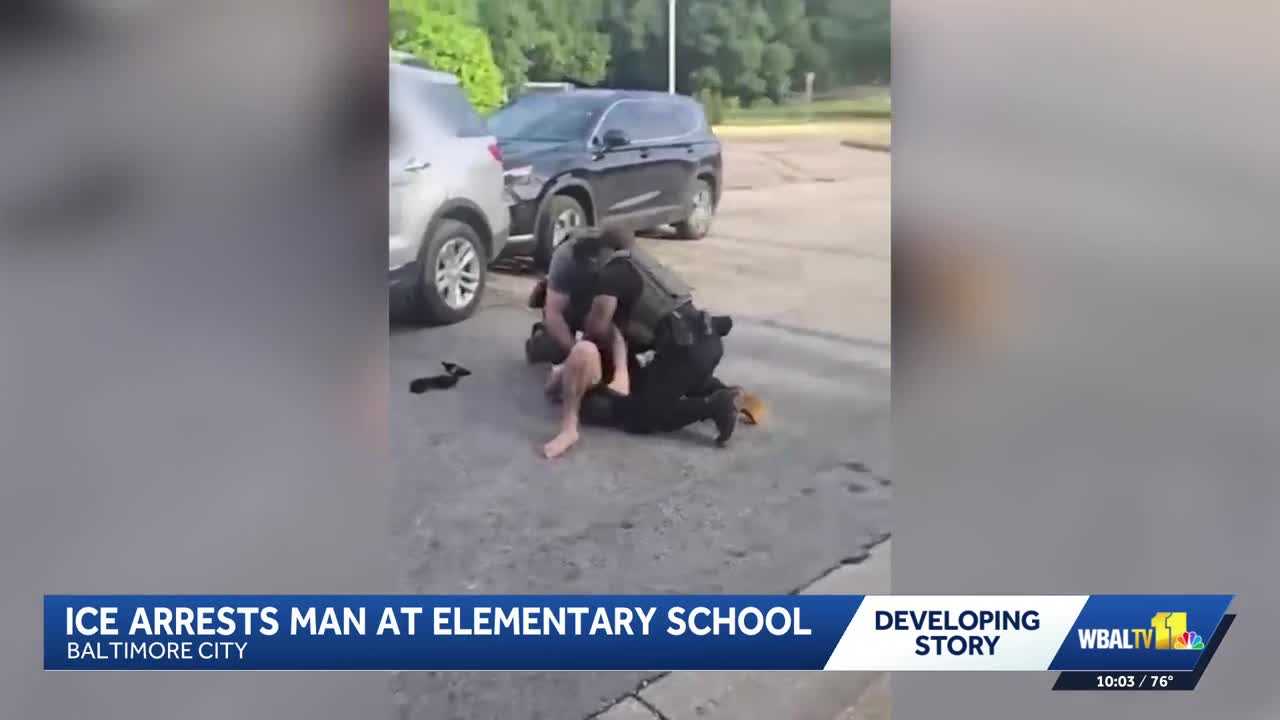 ICE alleges detainee 'violently resisted arrest' outside Baltimore school