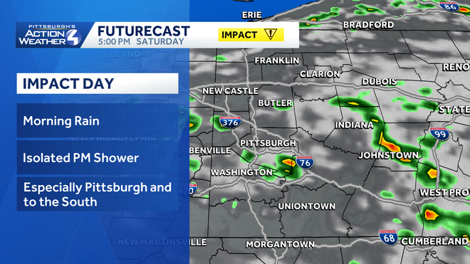 Pennsylvania forecast: Pockets of heavy rain Saturday morning