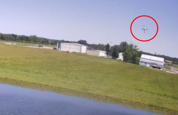 From the NTSB report: "Image depicting the security video footage screenshot showing the airplane in flight shortly before impacting terrain (security video footage courtesy of BCS Aerial)"
