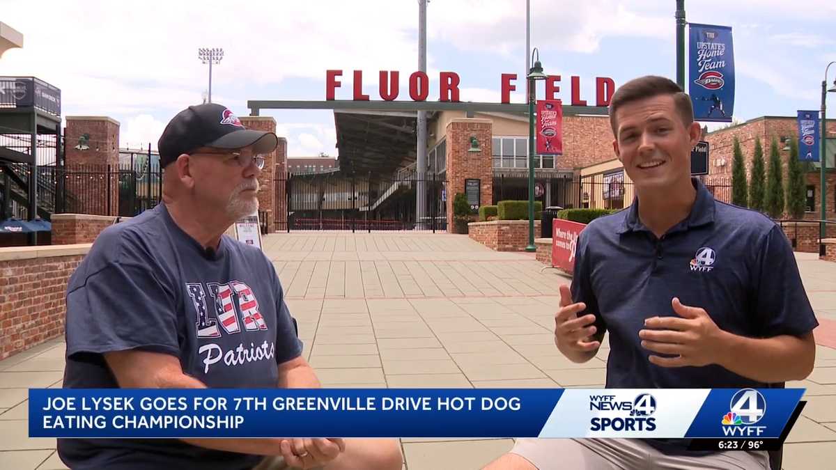 Joe Lysek puts Greenville Drive hot dog eating championship on the line