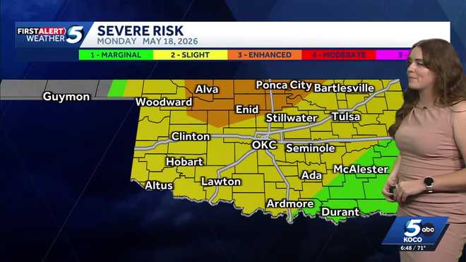 Oklahoma Storm Risk May 18, 2026