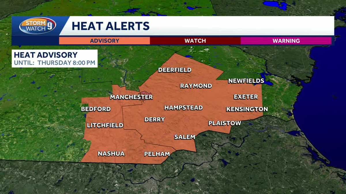 Parts of New Hampshire under heat advisory, isolated storm chance this afternoon