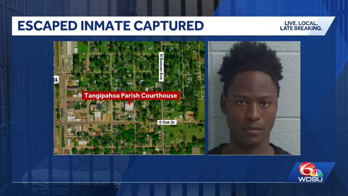 Tangipahoa Parish inmate escapes court transport, captured