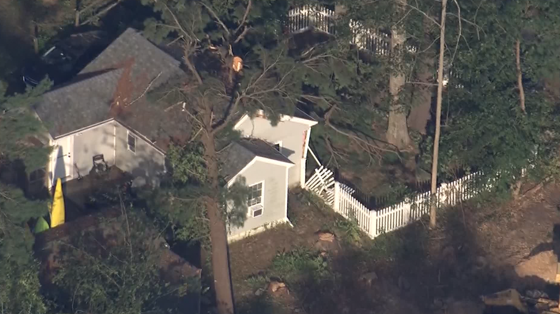 Sky5: Large tree falls on home in Lakeville, Mass.