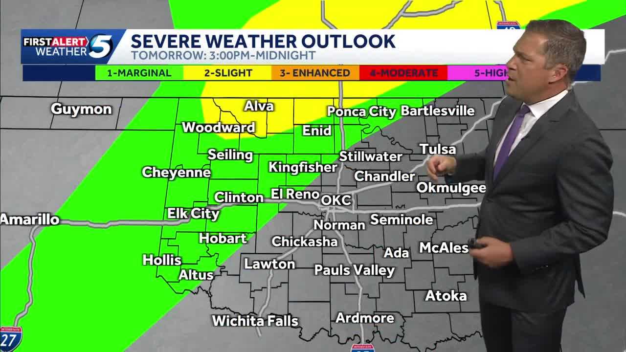 TIMELINE: Parts of Oklahoma to see up to 70 mph winds this week amid severe storm threat