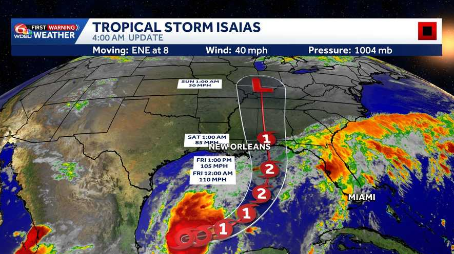 Isaias forms in Gulf; hurricane watches likely later Wednesday - WDSU