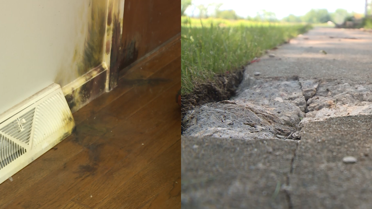 Lightning sends chunks of concrete flying in Kansas family's front yard