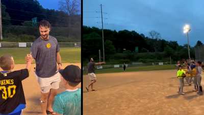WATCH: Pirates pitching ace Paul Skenes surprises Little Leaguers at practice, plays catch with kidswbbh