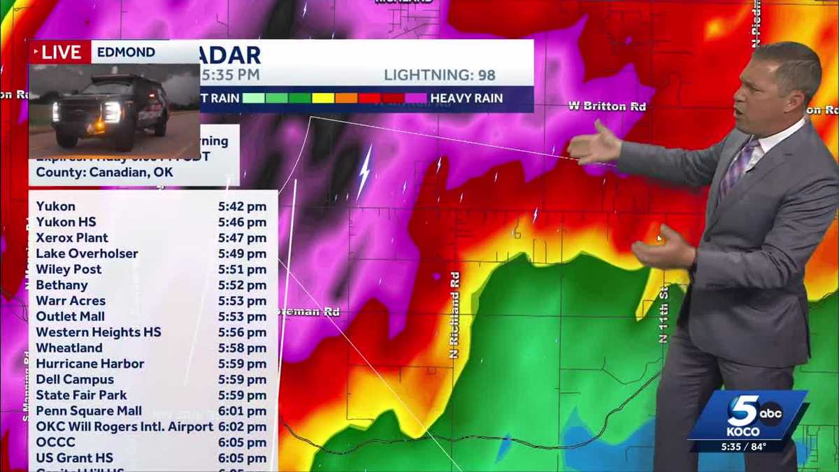 Oklahoma storms with a hail and low tornado risk expected Friday