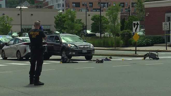 Police investigated a crash that happened at the intersection of Marginal Way and Elm Street in Portland, Maine, on June 16, 2026.