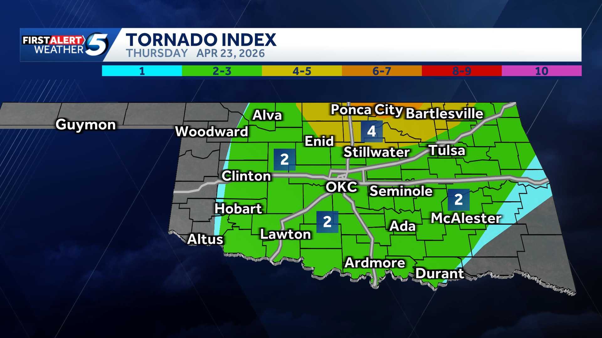Oklahoma Weather Forecast: Severe storms late Thursday - KOCO