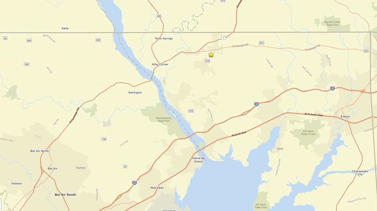 2.1-magnitude earthquake recorded overnight near Rising Sun in Cecil County