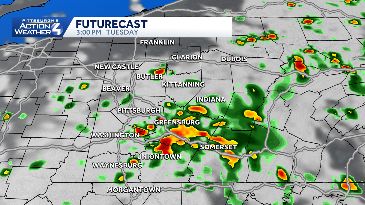 Scattered storms, gusty winds expected today