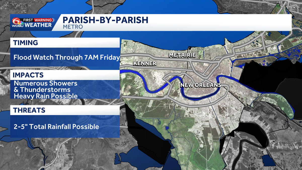 Parish-by-Parish: Here's a list of how much rain could fall where you live as we track Invest 90-L