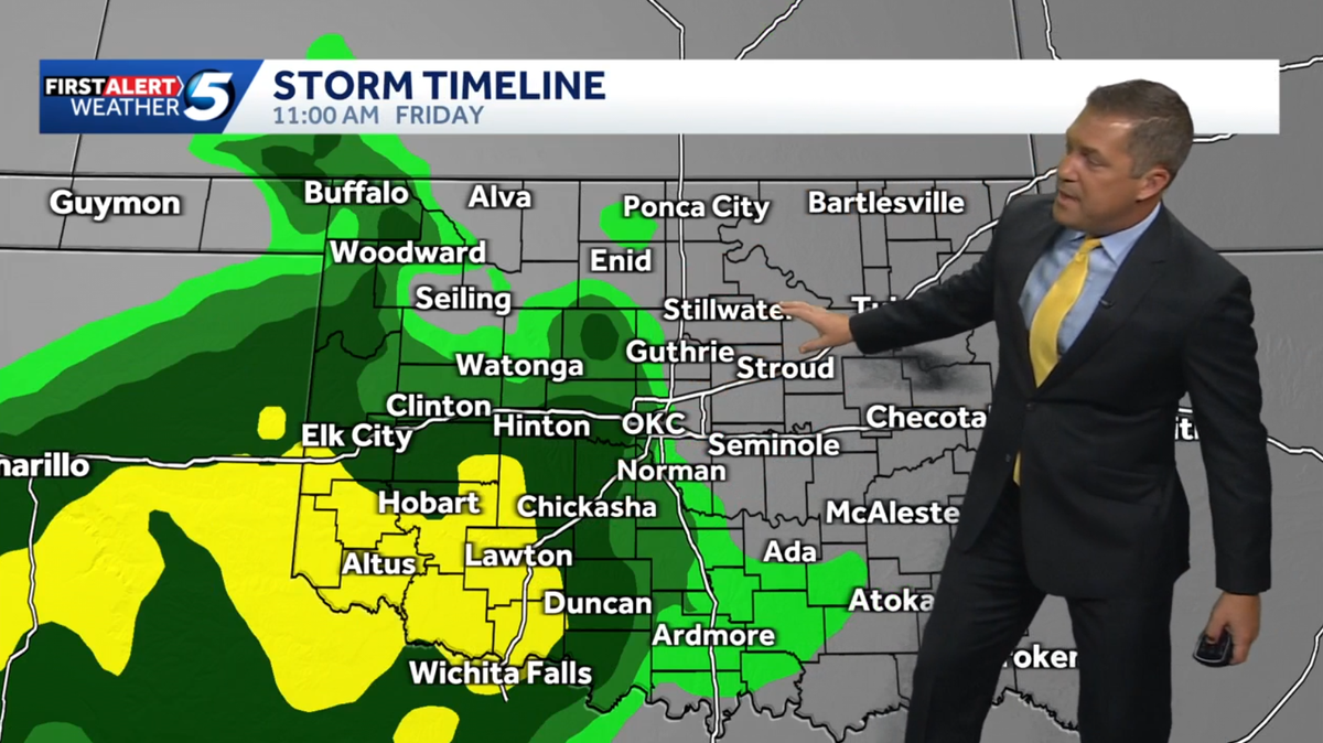 Image accompanying TIMELINE: Warm October weather in Oklahoma to shift with rain and potential storms, from KOCO