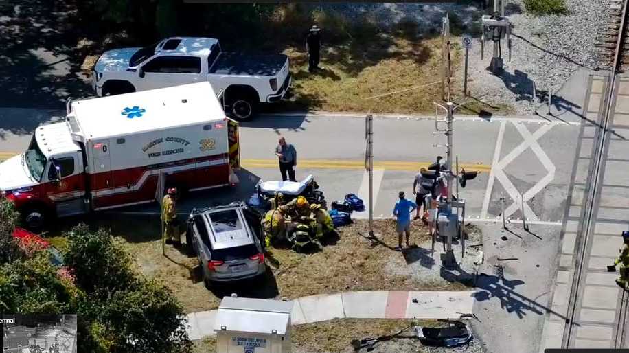 SUV and Brightline train collide in Hobe Sound, driver injured