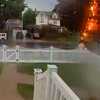 Dramatic video shows the moment a man was struck by lightning. He was able to walk away