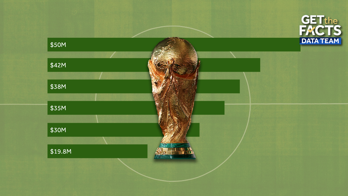 How Spain's $50 million championship prize money compares to previous World Cup tournaments