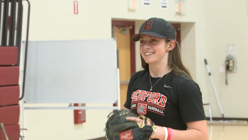 Bedford's Maggie Foxx makes history in Women's Professional Baseball League