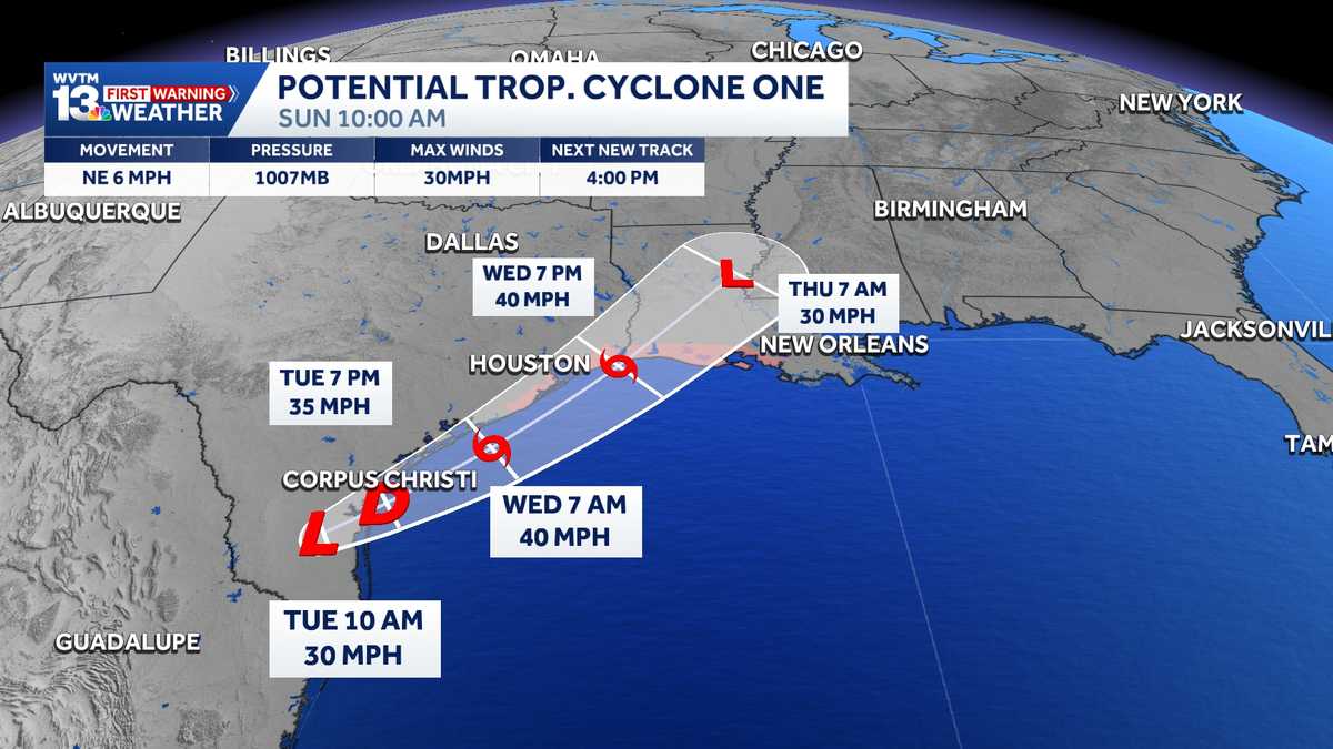 Tracking the Tropics: Potential Tropical Cyclone One could bring severe storms to Alabama