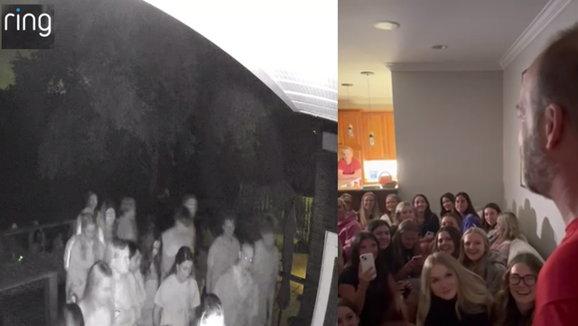 WATCH: High school principal wakes up to whole class of seniors in his living room
