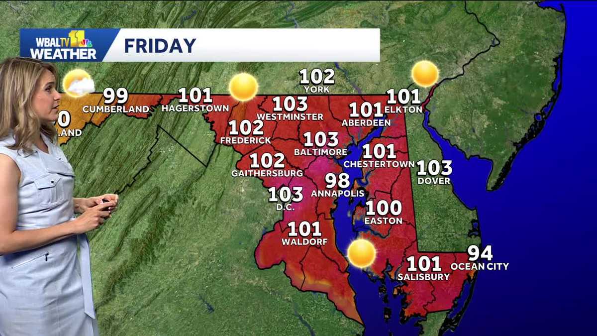 Friday will be the hottest of the week in the Baltimore area