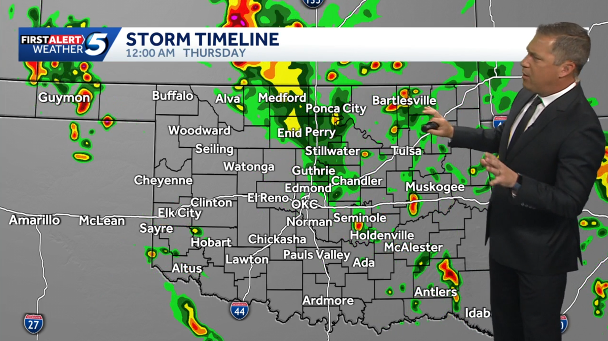 TIMELINE: Rain persists across central Oklahoma with minimal severe weather risk