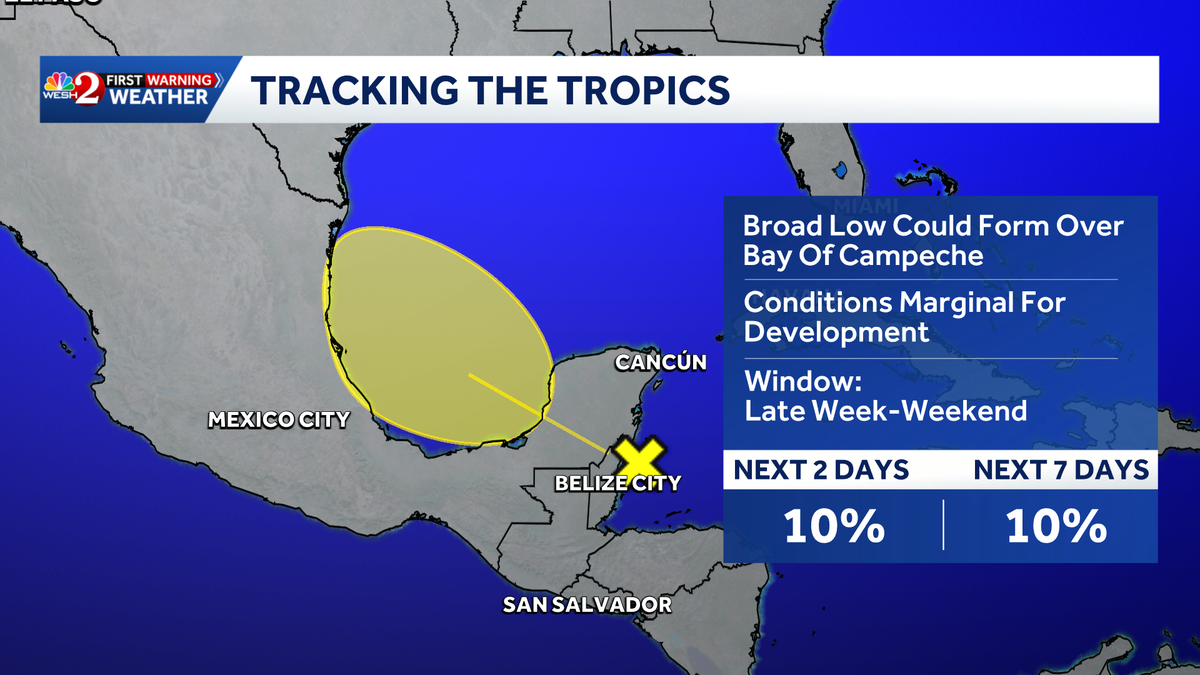 NHC monitoring area of interest for possible development near Mexico