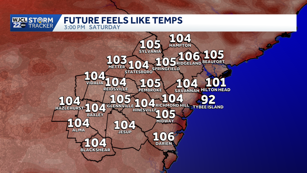 Southeast Georgia and the Lowcountry brace for triple-digit heat index, muggy weekend weather