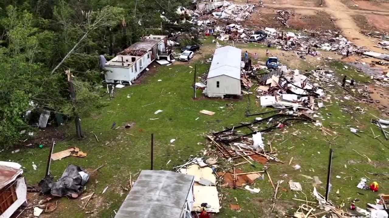 DRONE VIDEO: Tornado destroys Lincoln County mobile home park; no fatalities