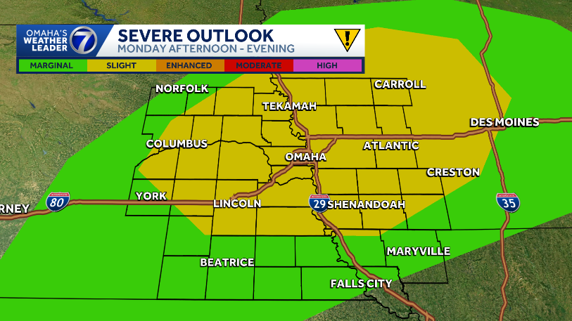 Omaha weather: Strong to severe storms possible Monday