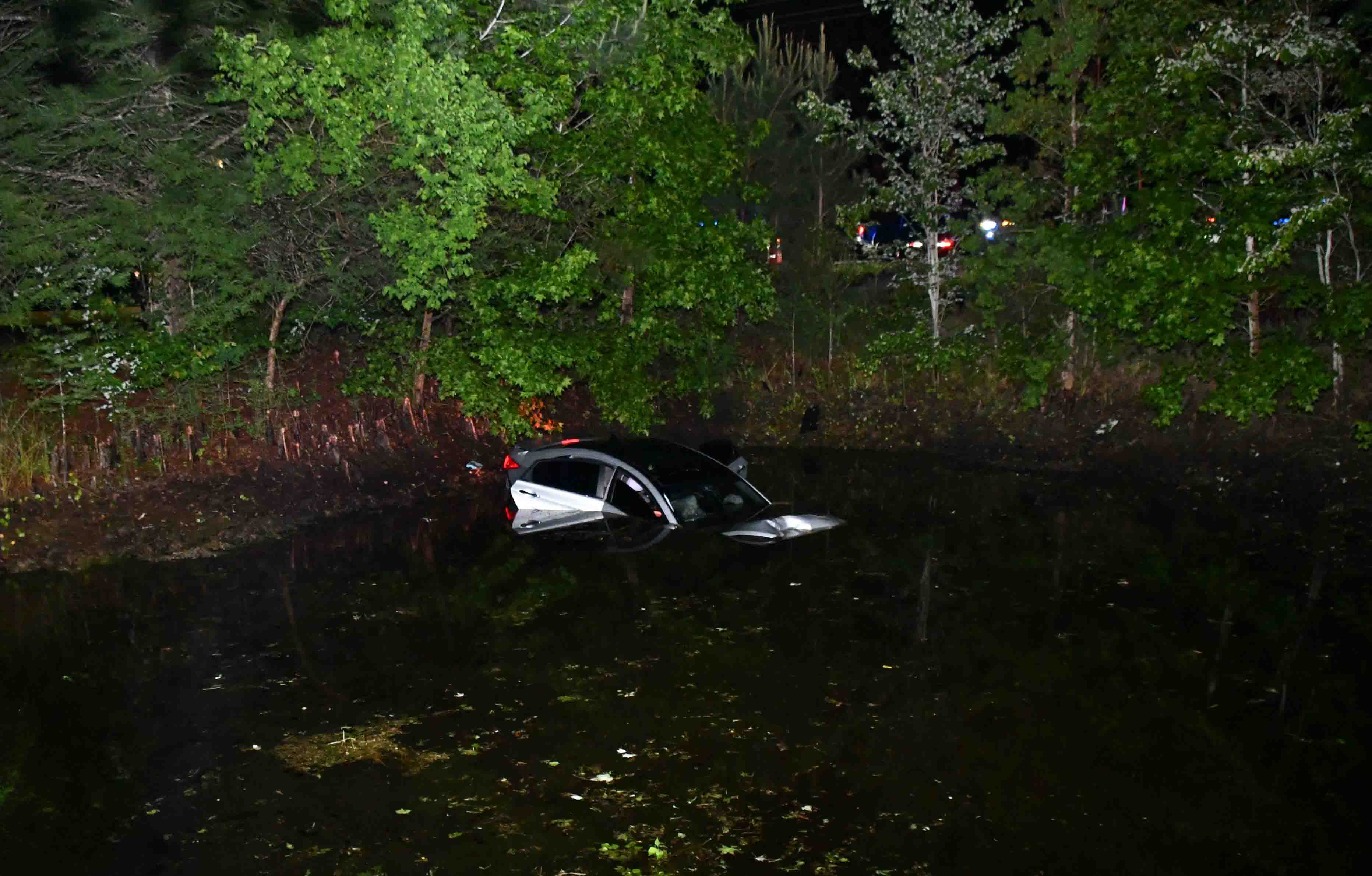 Car ends up in pond after South Carolina crash, 3 kids injured - WYFF