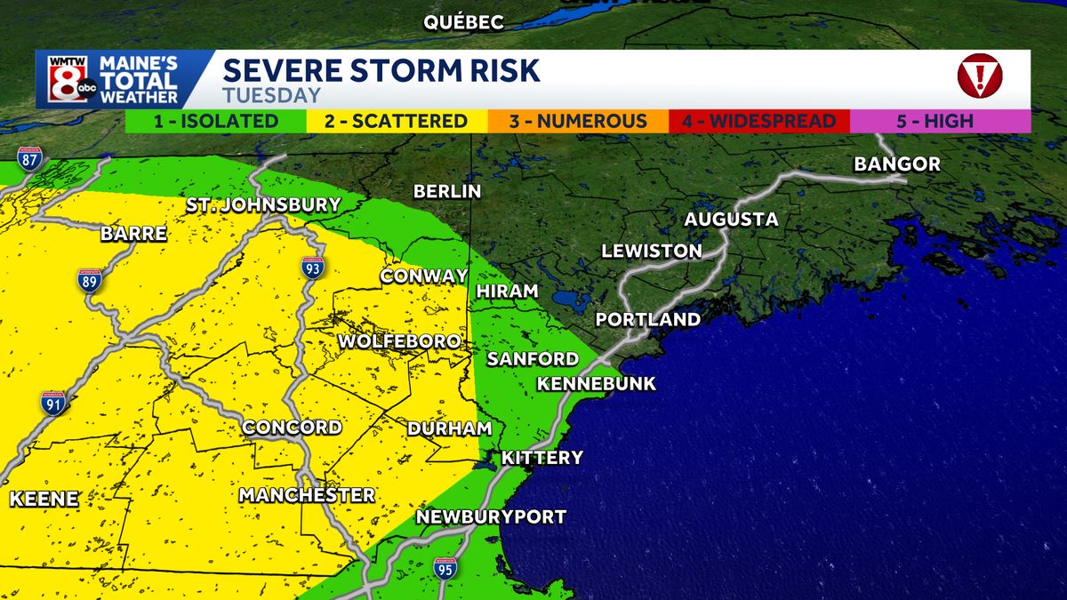 Warm air surges in Maine but storms will arrive Tuesday