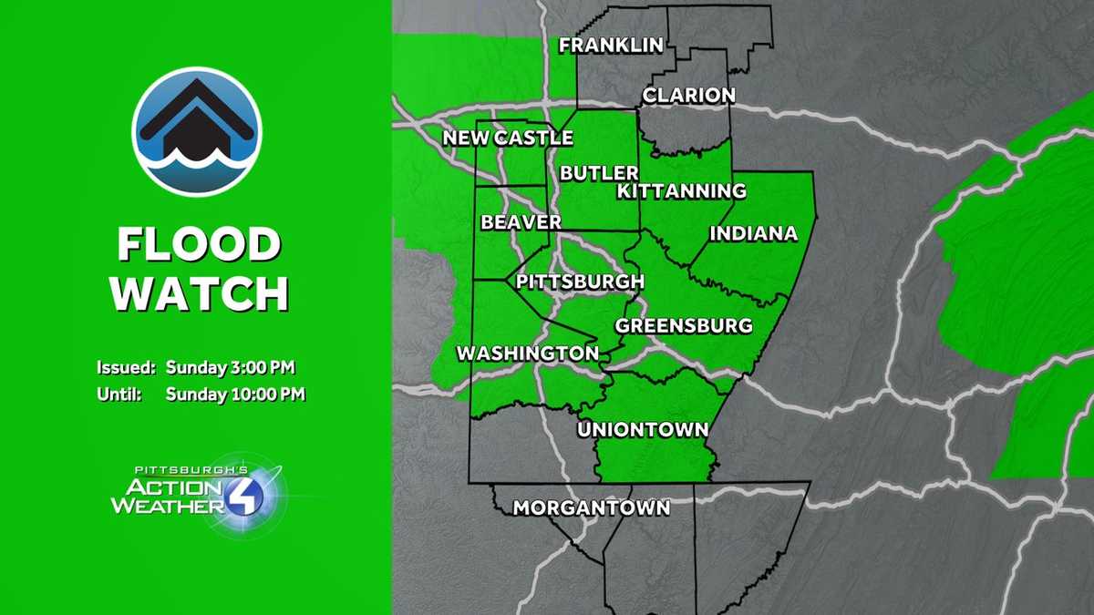 Flood Watch to go into effect for most of Western Pa.