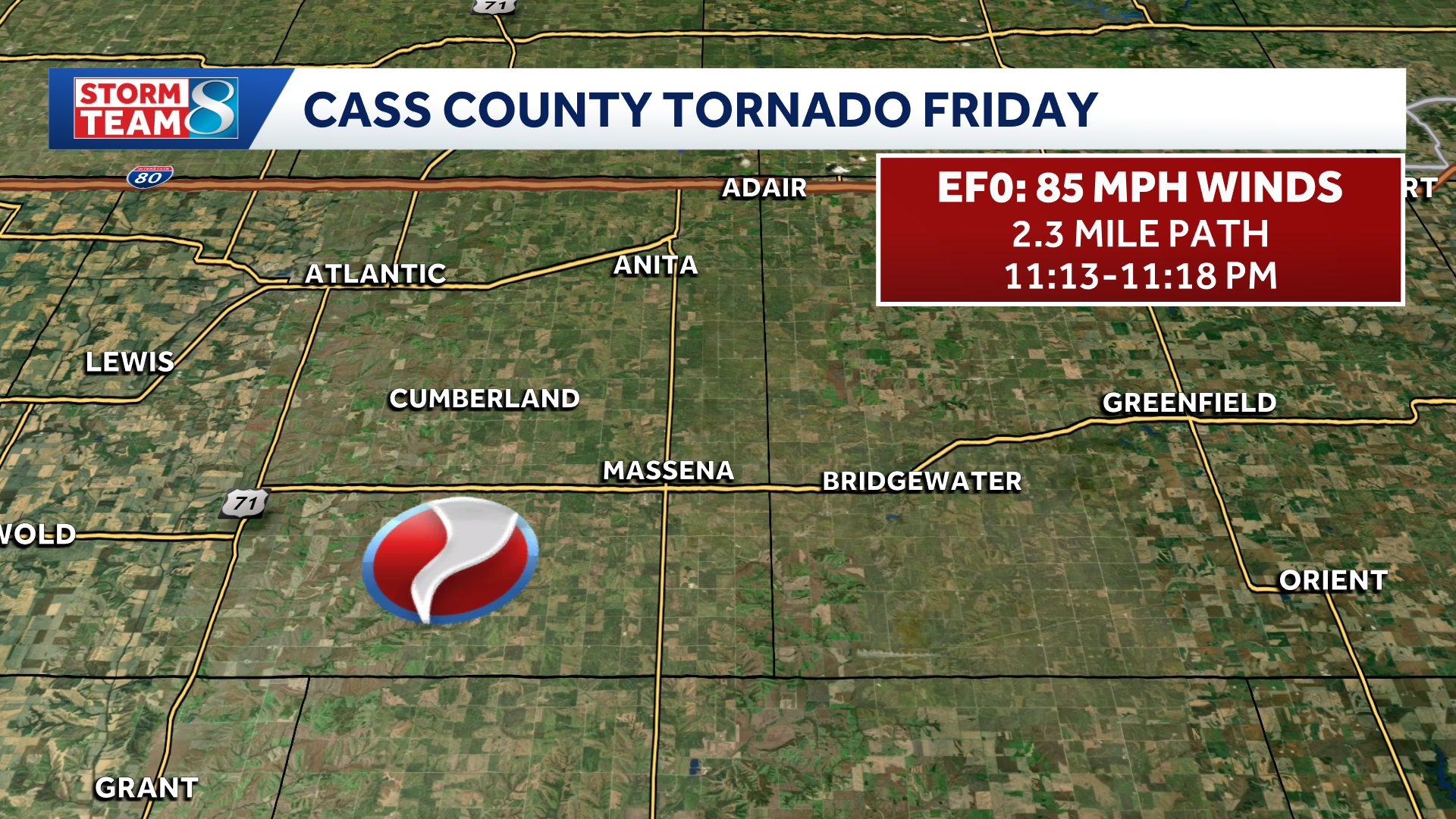 One tornado confirmed from Friday night's storms - KCCI
