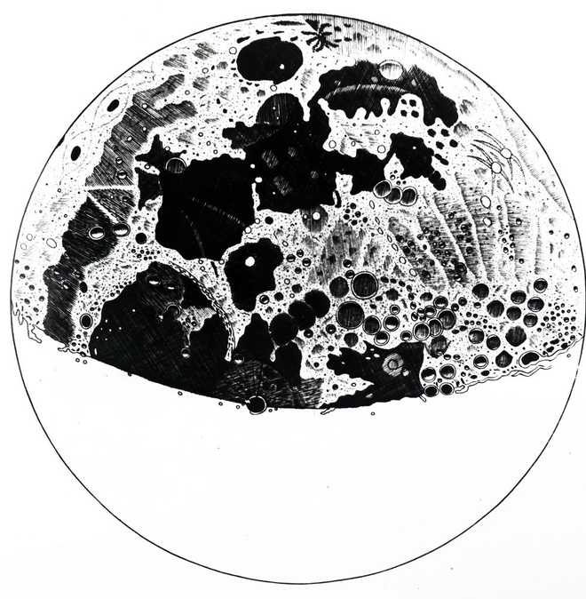 Engraving depicting Johannes Hevelius' observation of a Gibbous Moon. Johannes Hevelius (1611-1687) a Polish-Lithuanian Astronomer. Dated 17th century. (Photo by: Universal History Archive/Universal Images Group via Getty Images)