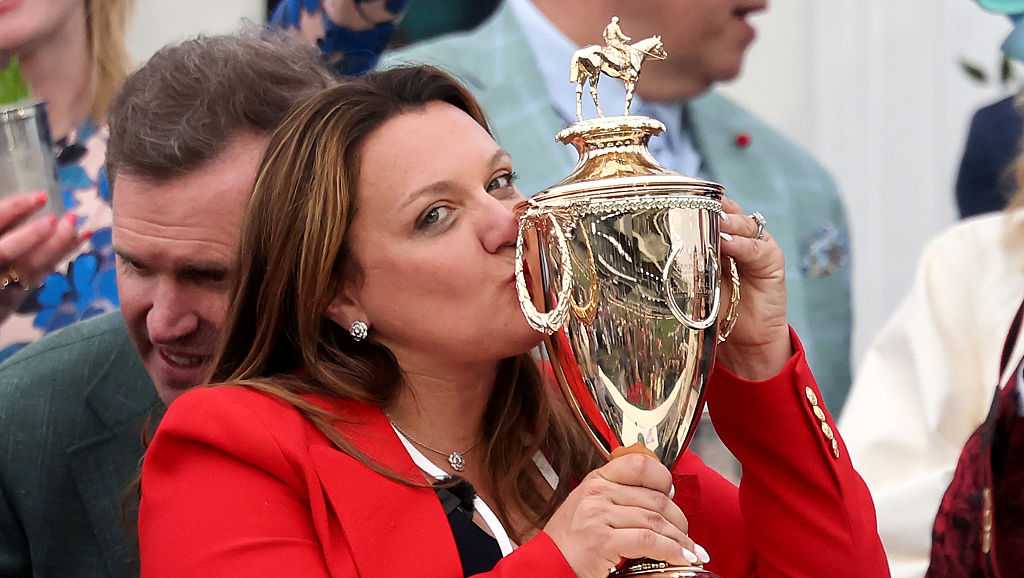 Family celebrates Cherie DeVaux after historic Kentucky Derby victory