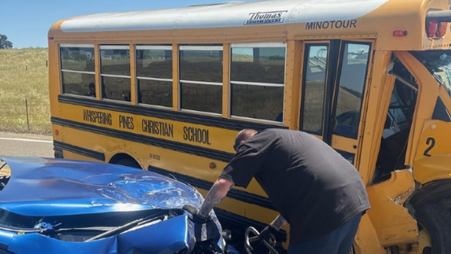 School bus crashes head-on with another vehicle in Sacramento County, CHP says – KCRA