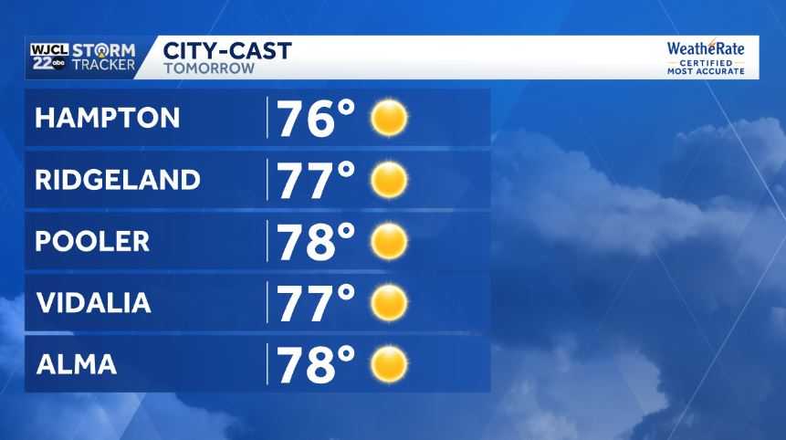 Sunshine and cooler temperatures in the forecast for Southeast Georgia ...