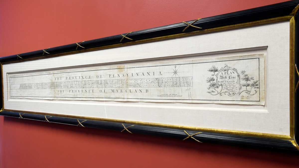 Us Map Line Work Mason-Dixon map going up for auction - WTAE