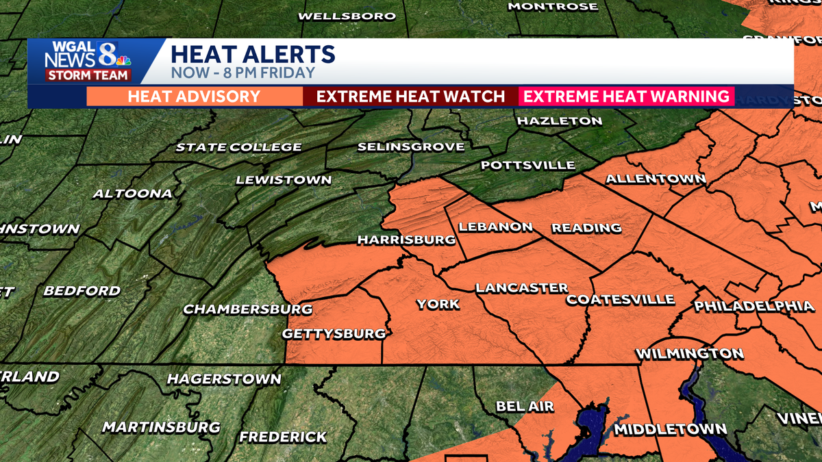 Heat advisory, chance for more storms on Friday in South-Central Pa.