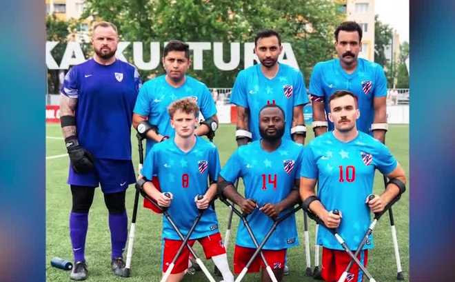 fifteen-year-old liam fanning, a sophomore at susquehannock high school in glen rock, york county, competed for the u.s. national amputee soccer team in his first international tournament in poland.
