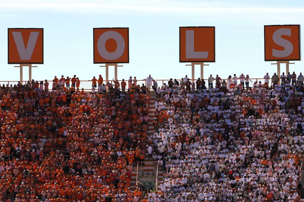 Donald Trump attends a big college football game