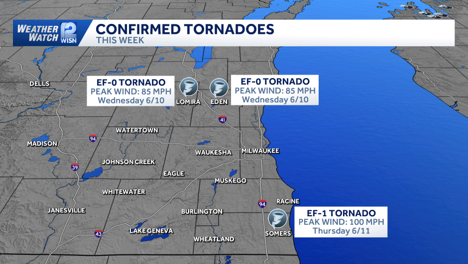 NWS confirms 3 tornadoes in southeast Wisconsin during severe storms - WISN