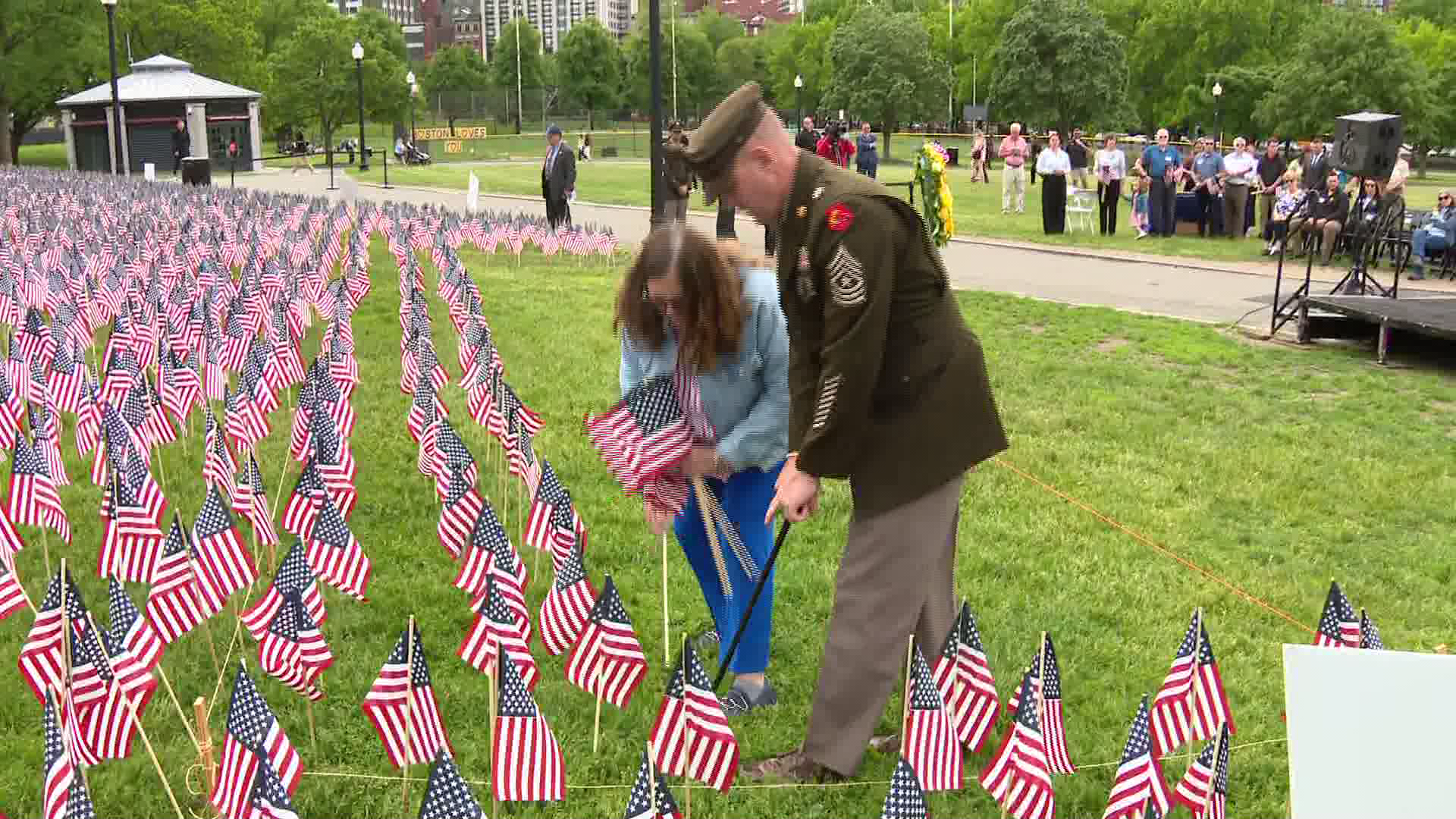 More than 37,000 flags honor fallen service members on Boston Common