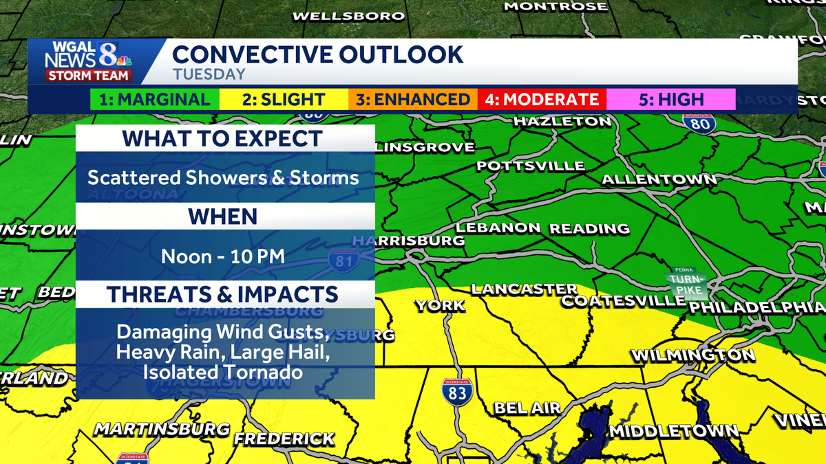IMPACT DAY: Flood watch issued for south-central Pennsylvania ahead of scattered thunderstorms